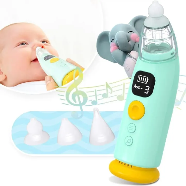 Baby Electric Nasal Aspirator: Portable Baby Nasal - Safe Nose Cleaner for Newborns & Toddler - Friendly Infant Snot Remover with 3 Suction Levels